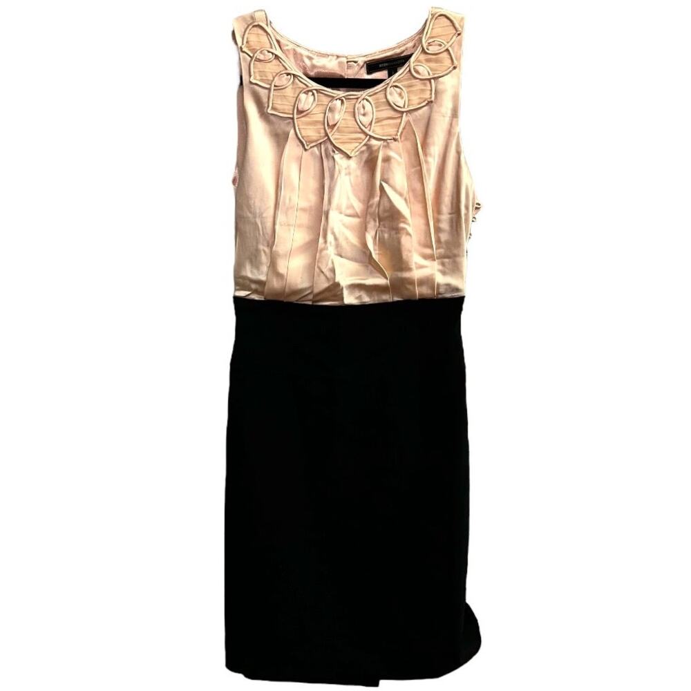 BCBGMAXAZRIA Light Pink Top Black Bottom Sleeveless Dress Size 0
